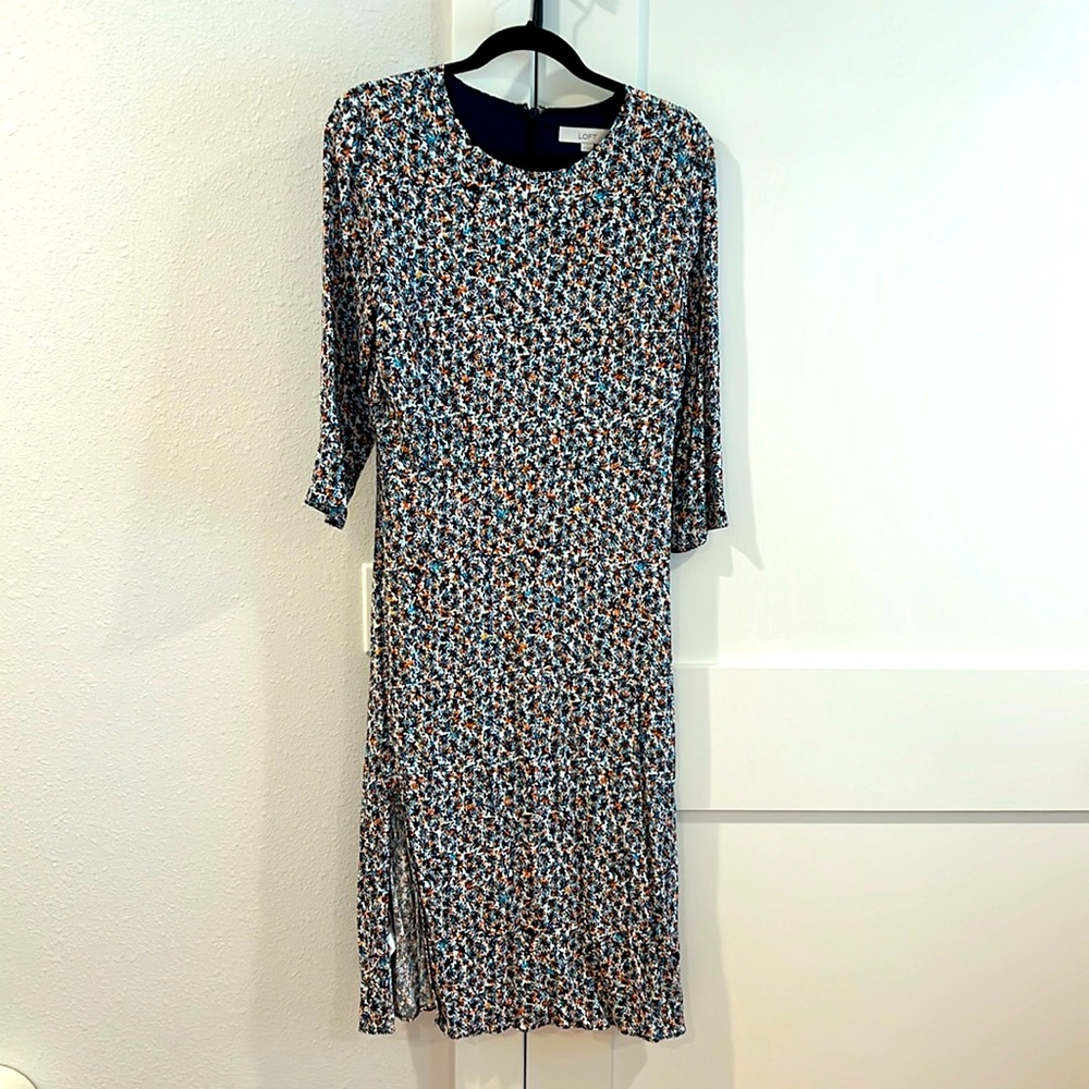 LOFT floral midi dress